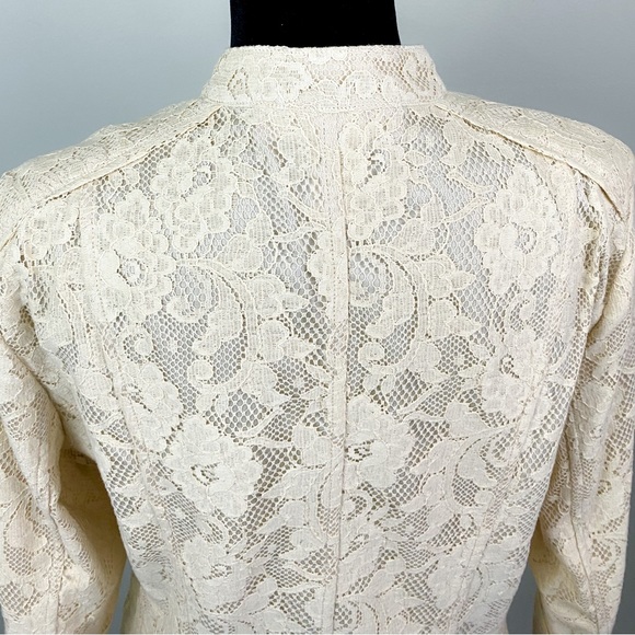 AK Anne Klein | Lace | Ivory | Button Down | Cardigan Jacket | - Picture 4 of 13